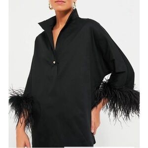 TUCKERNUCK Black Feather Willow Blouse small